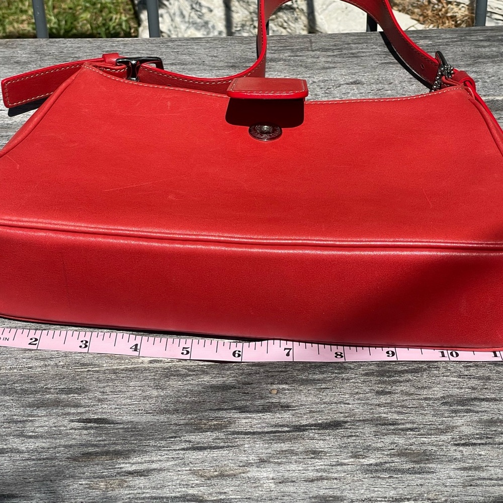 Coach Red Leather Shoulder Bag - Picture 3 of 6